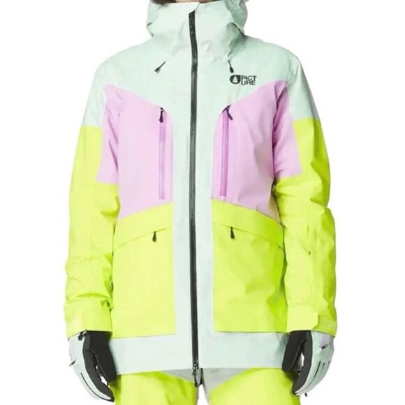 NWT Women's Picture Haakon Hooded Jacket Green Orchid Acid Purple Mint Medium - Picture 1 of 6
